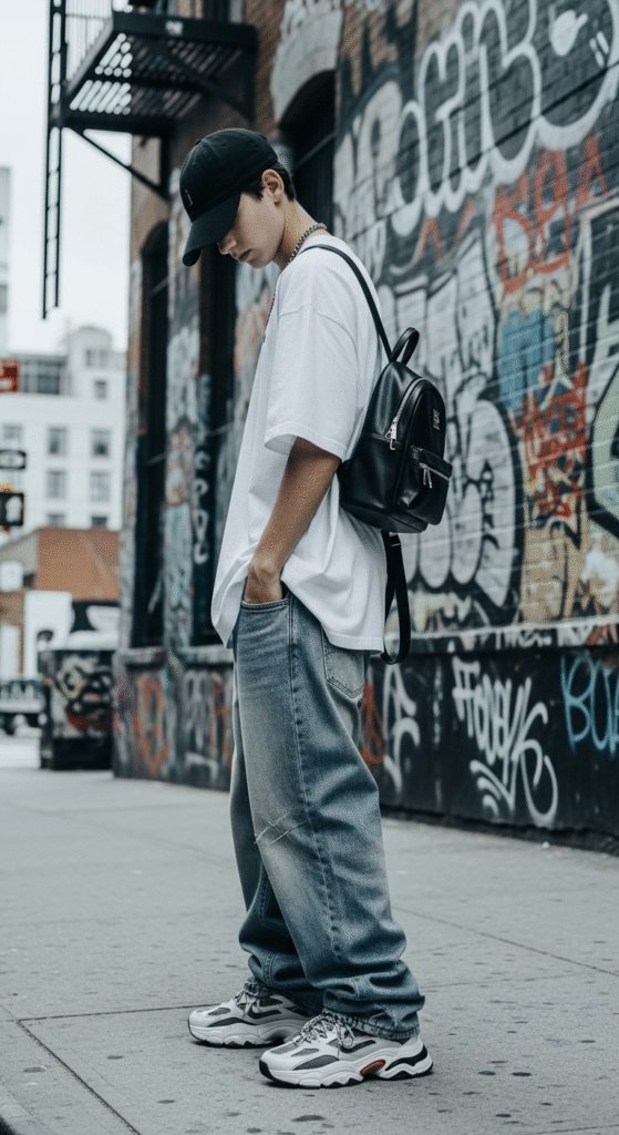 Oversized Tee + Baggy Jeans