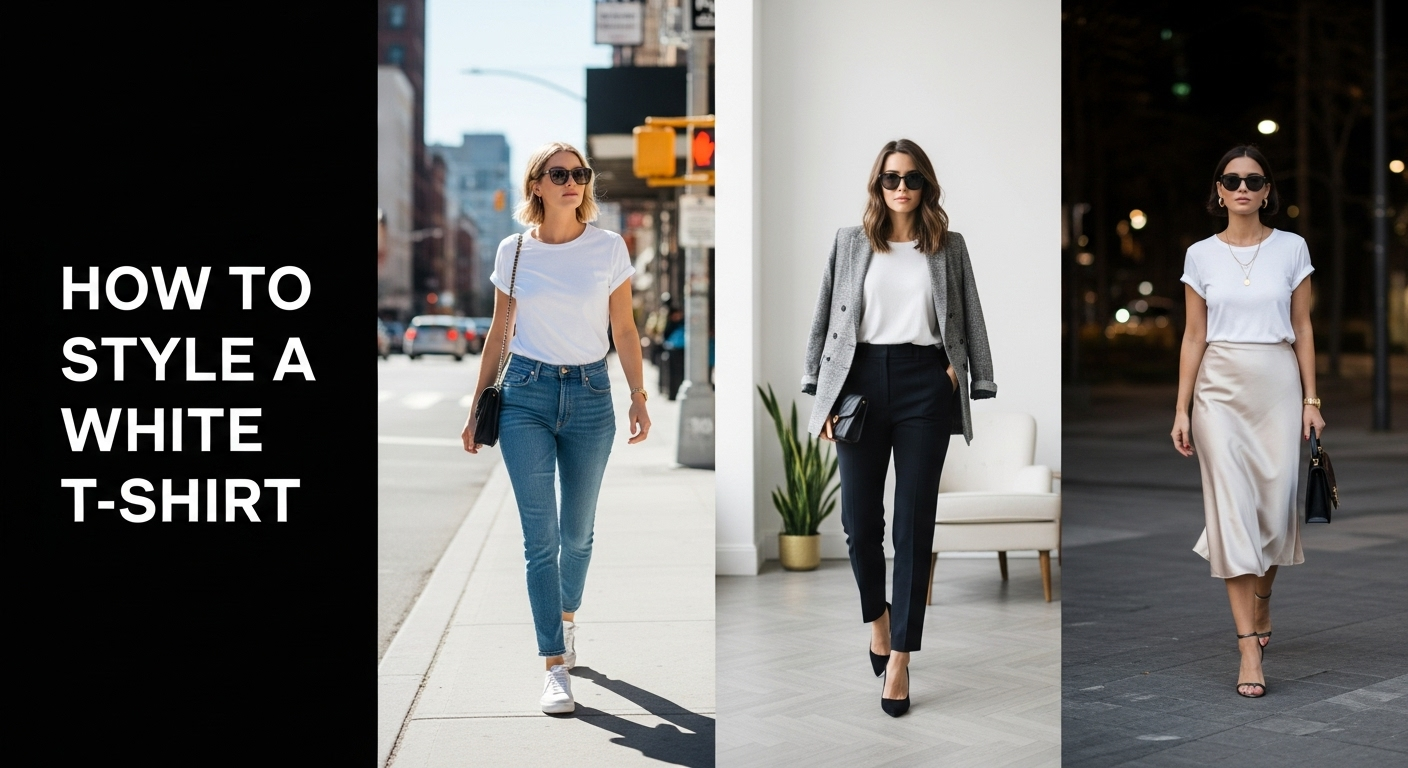 how to style a white T shirt.113Z