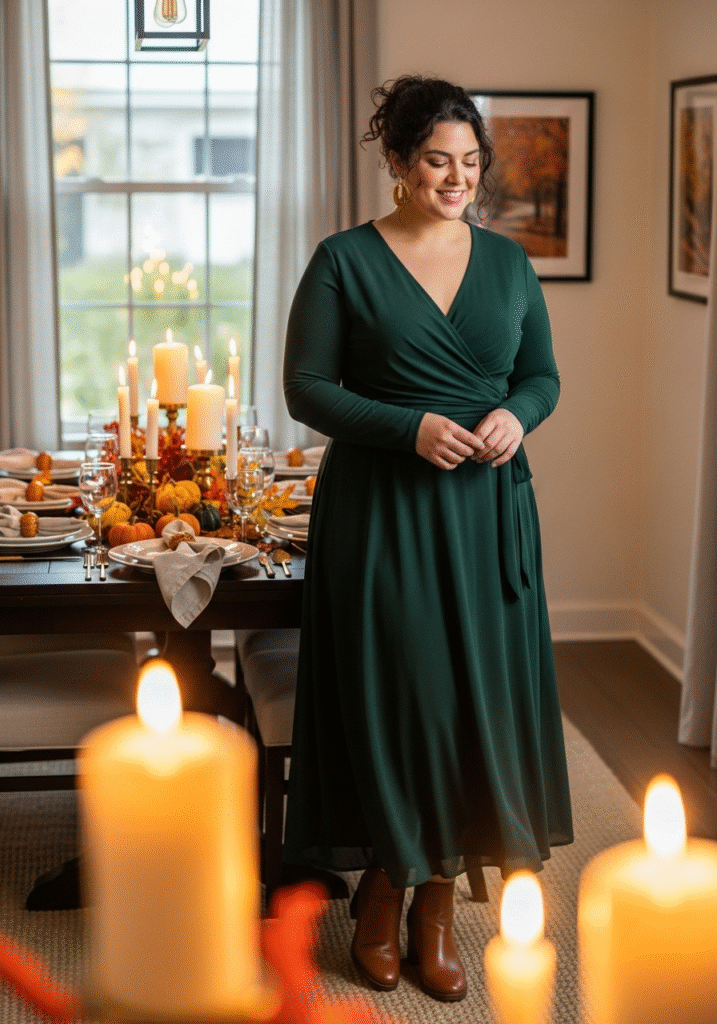 Thanksgiving outfit idea 1 for plus-size women 