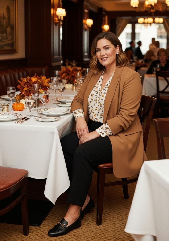 Thanksgiving outfit idea 3 for plus-size women 