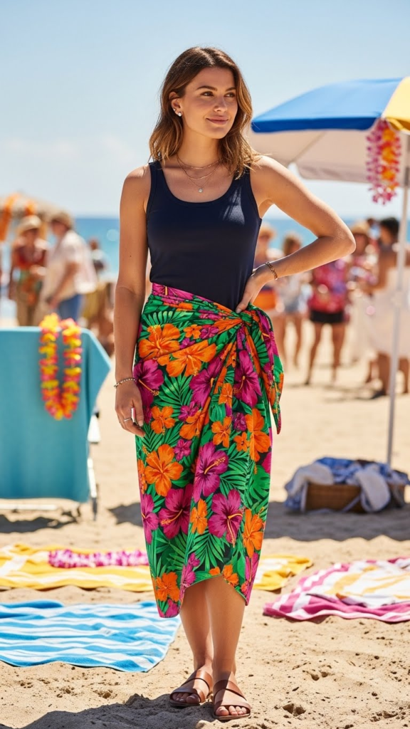 Beachy Hawaiian Sarong Outfit
