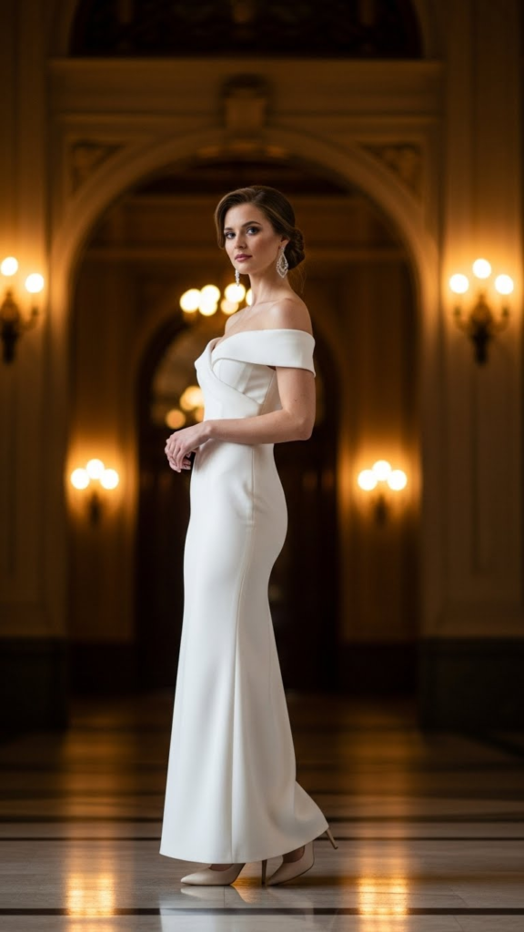 Off-the-Shoulder Evening Dress