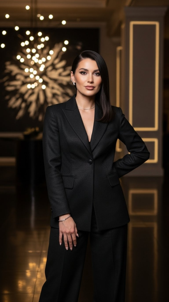 Monochrome Formal Set with Luxe Fabric