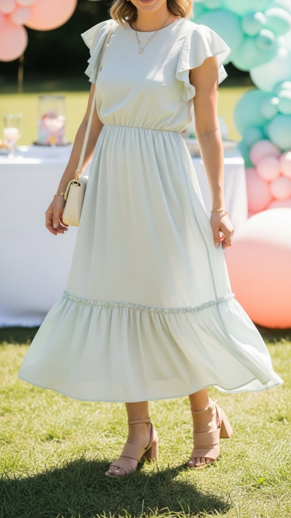 Soft Ruffle Midi Dress