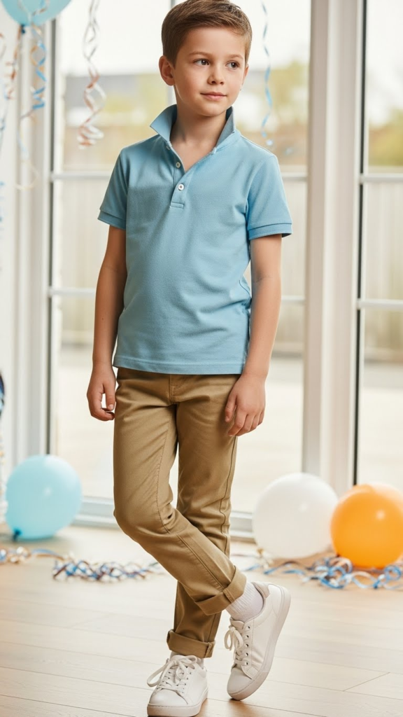 Polo Tee with Slim Chinos