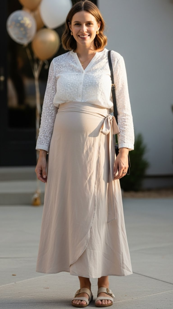 Casual Wrap Skirt Set