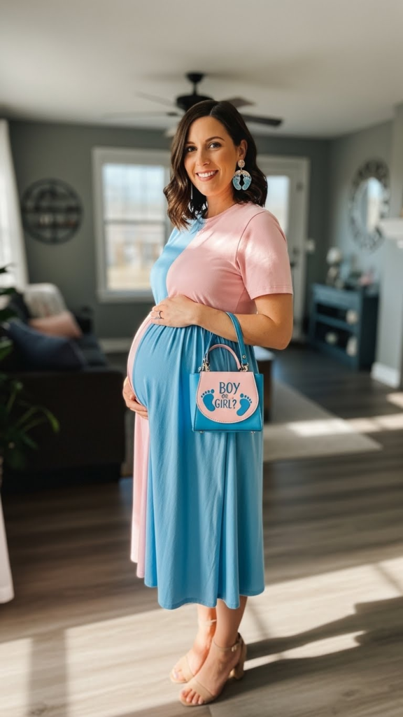 Neutral Dress with Statement Accessories