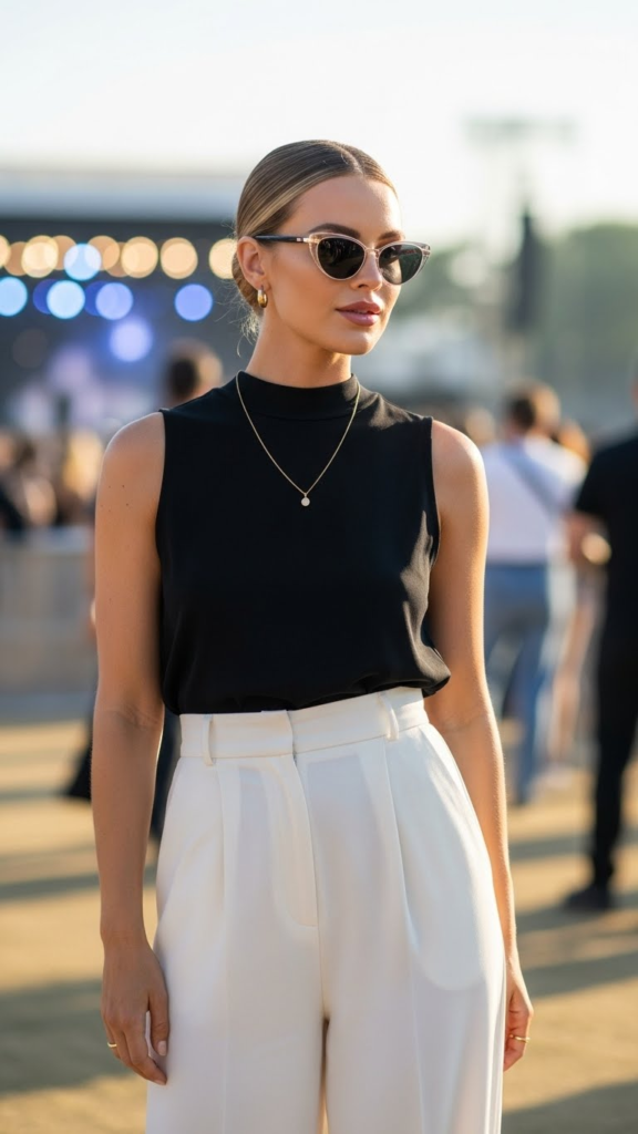 Retro Sunglasses with Minimalist Outfit Base