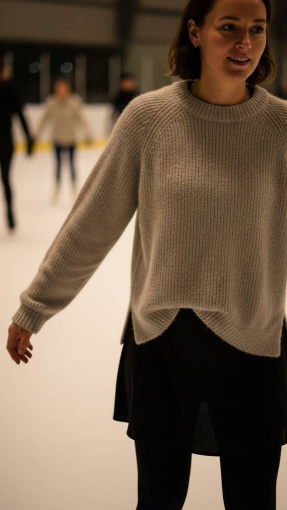 Soft Knit Top with Skating Skirt