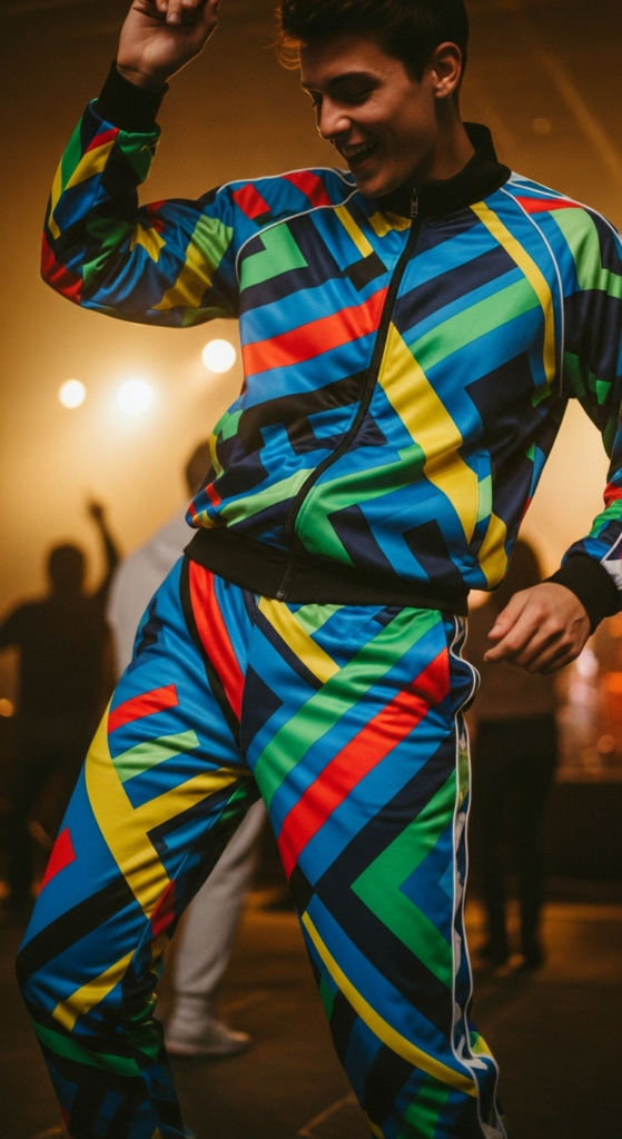 Retro-Style Tracksuit with Chunky Trainers