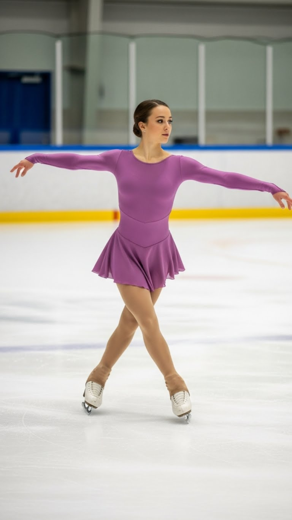 Long Sleeve Skating Dress with Flared Skirt