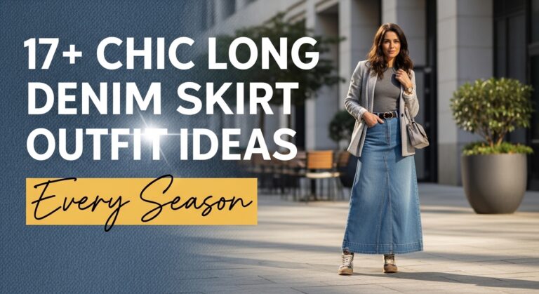 Chic long demin skirt